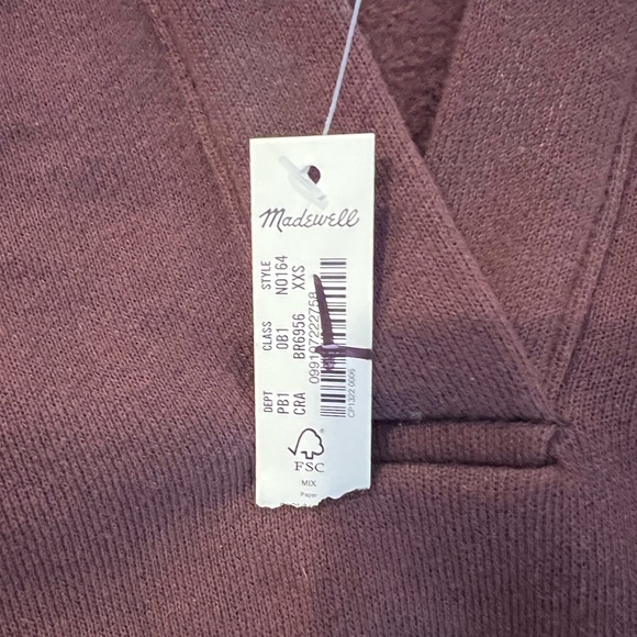 Madewell Betterterry Polo Sweatshirt in Chocolate Raisin (XXS) - Picture 12 of 13